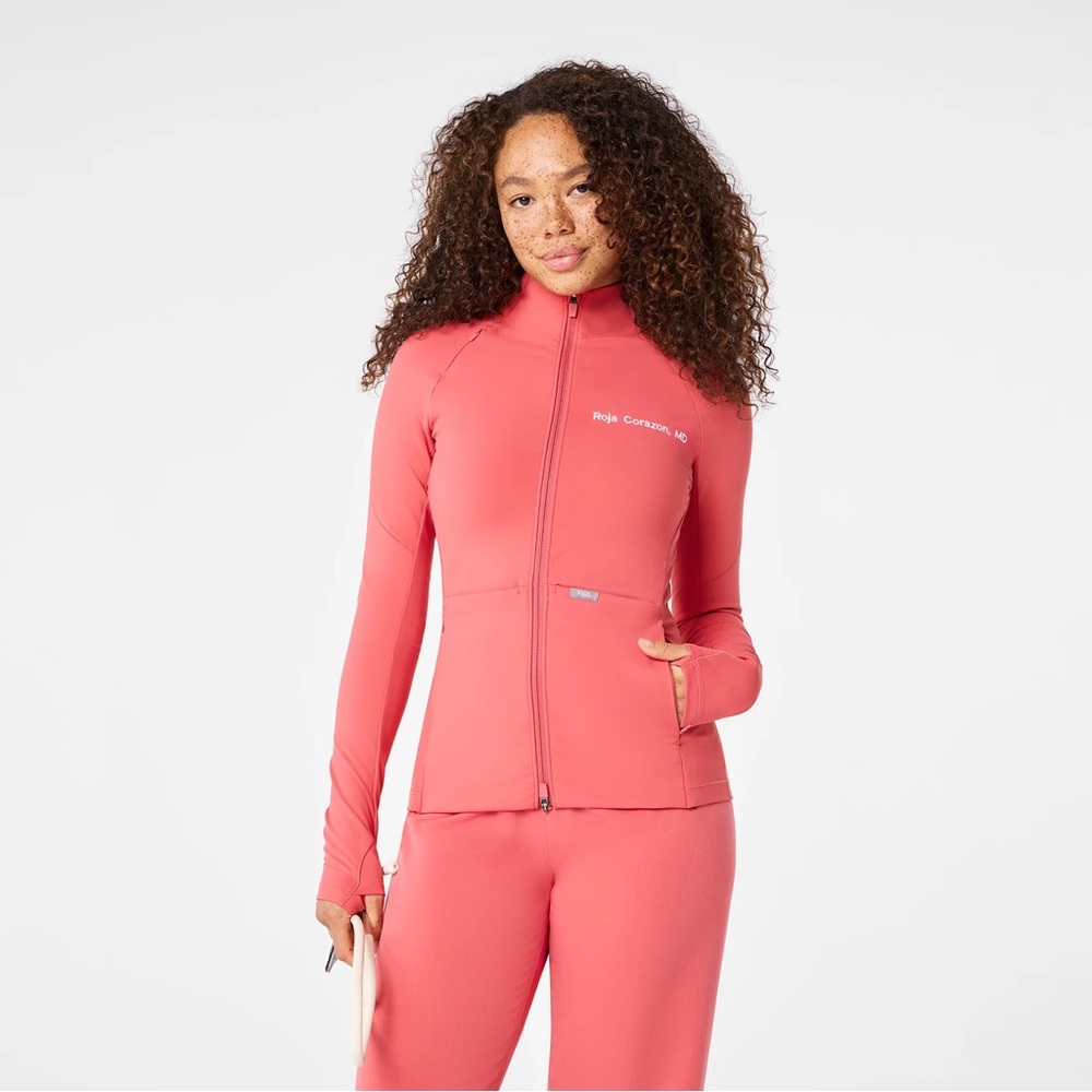 Figs XS On-Shift ContourKnit Jacket (Pulmonary Pink)